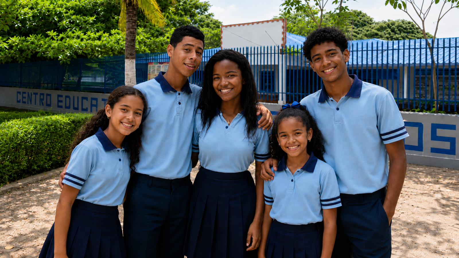 Estudiantes del Centro Educativo Queridos Amigos compartiendo juntos en las instalaciones de CEQA